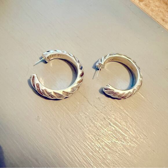 Simon Sebbag 925 Sterling Silver Hoop Earrings - Picture 8 of 15